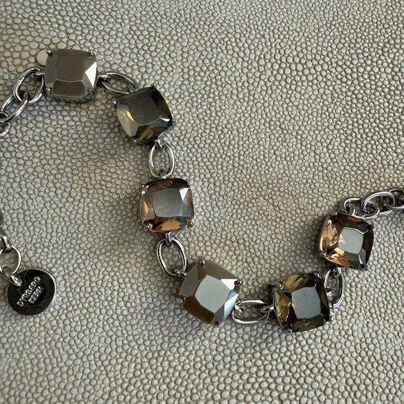 Dyrberg/Kern Ladonia faceted pillow cut crystal glass bracelet - Picture 4 of 10